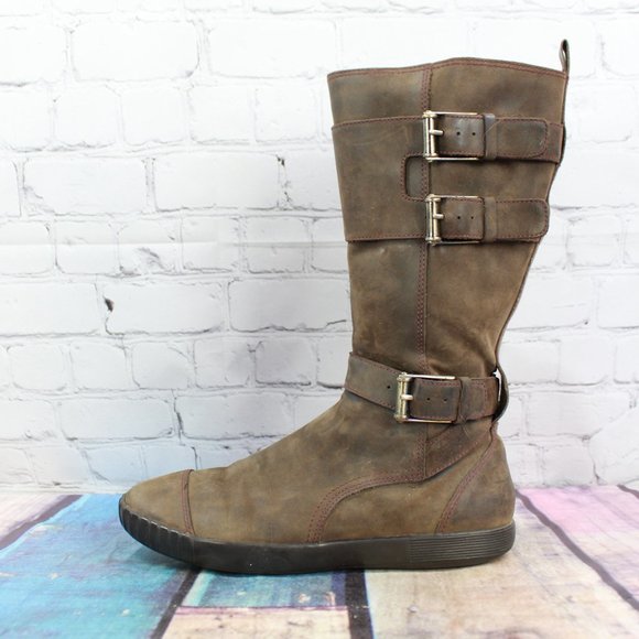 Cole Haan Shoes - Cole Haan Brown Leather Three Buckle Waterproof Air Sole Boots Size 8 B